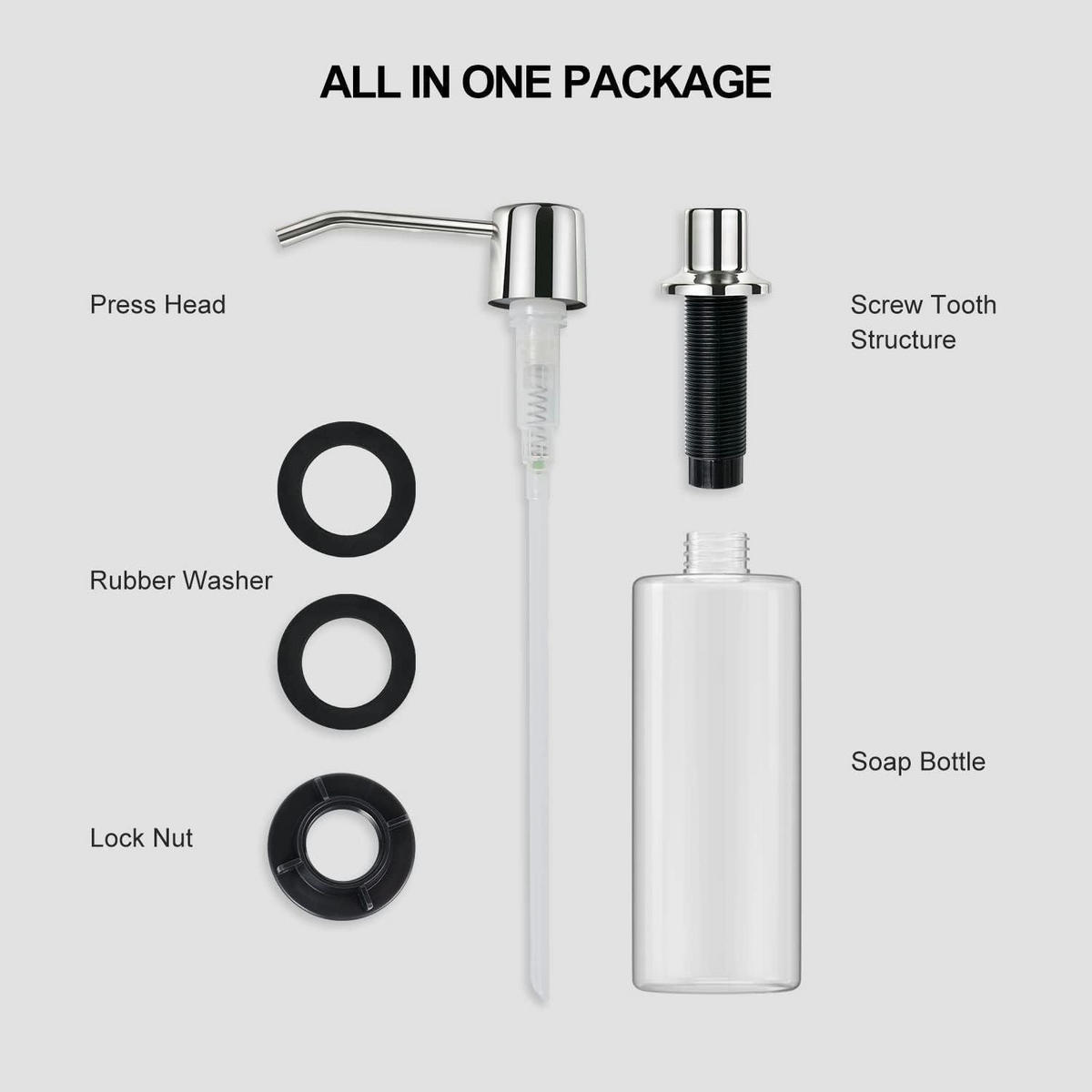 SPÜLMITTELSPENDER Einbau Edelstahl 500 ml - Silberfarben, Metall (11.8/7/21.2cm)