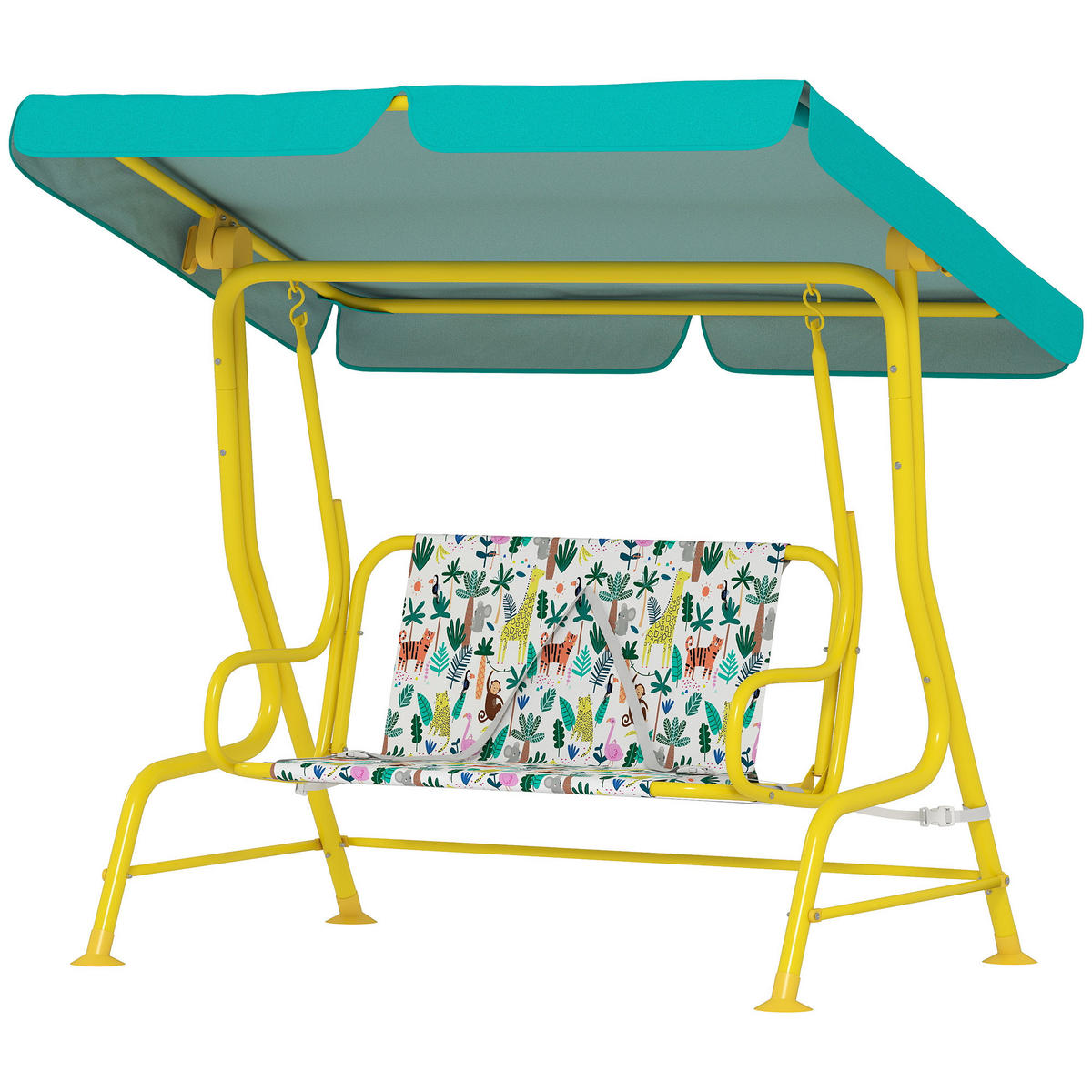 KINDER-HOLLYWOODSCHAUKEL Grün 2-Sitzer 112/75/120 cm - Grün, Metall (112/120/75cm) - PANGIVO