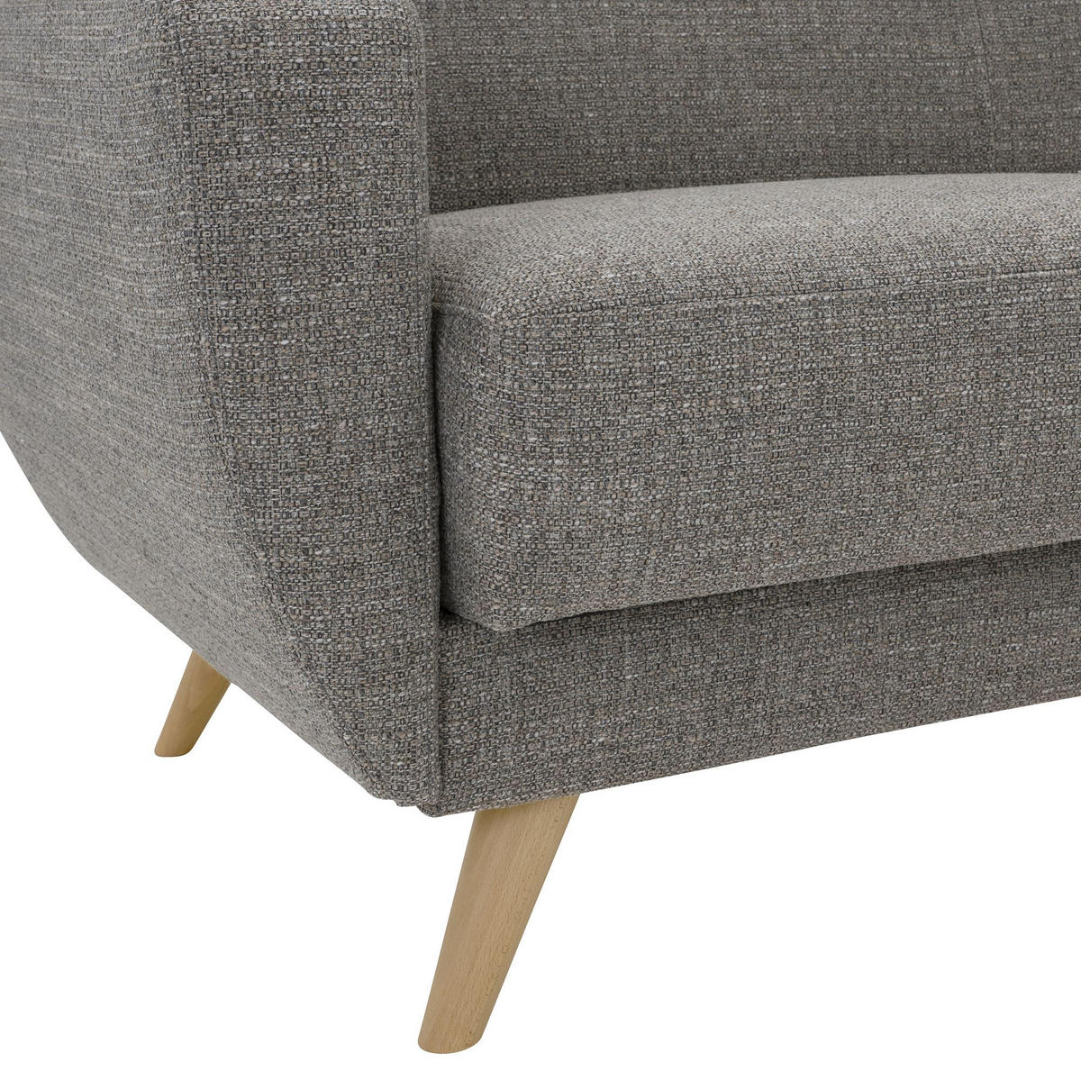 SOFA 3-Sitzer mit Bettfunktion Kazdoia Flachgewebe grau - Grau, Kunststoff (230/85/82cm) - 58aufmkessel