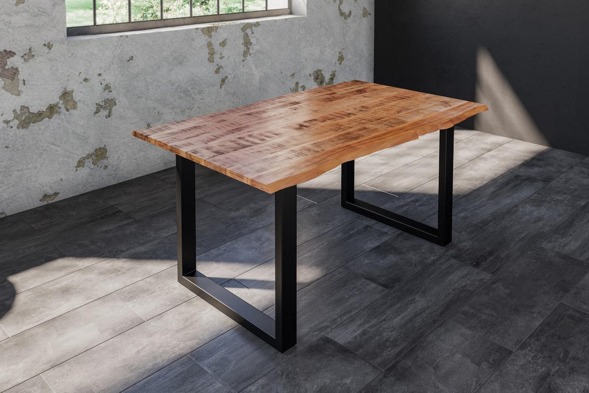 ESSTISCH DORA U - Beige/Schwarz, Holz/Metall (85/160/77cm) - SAM