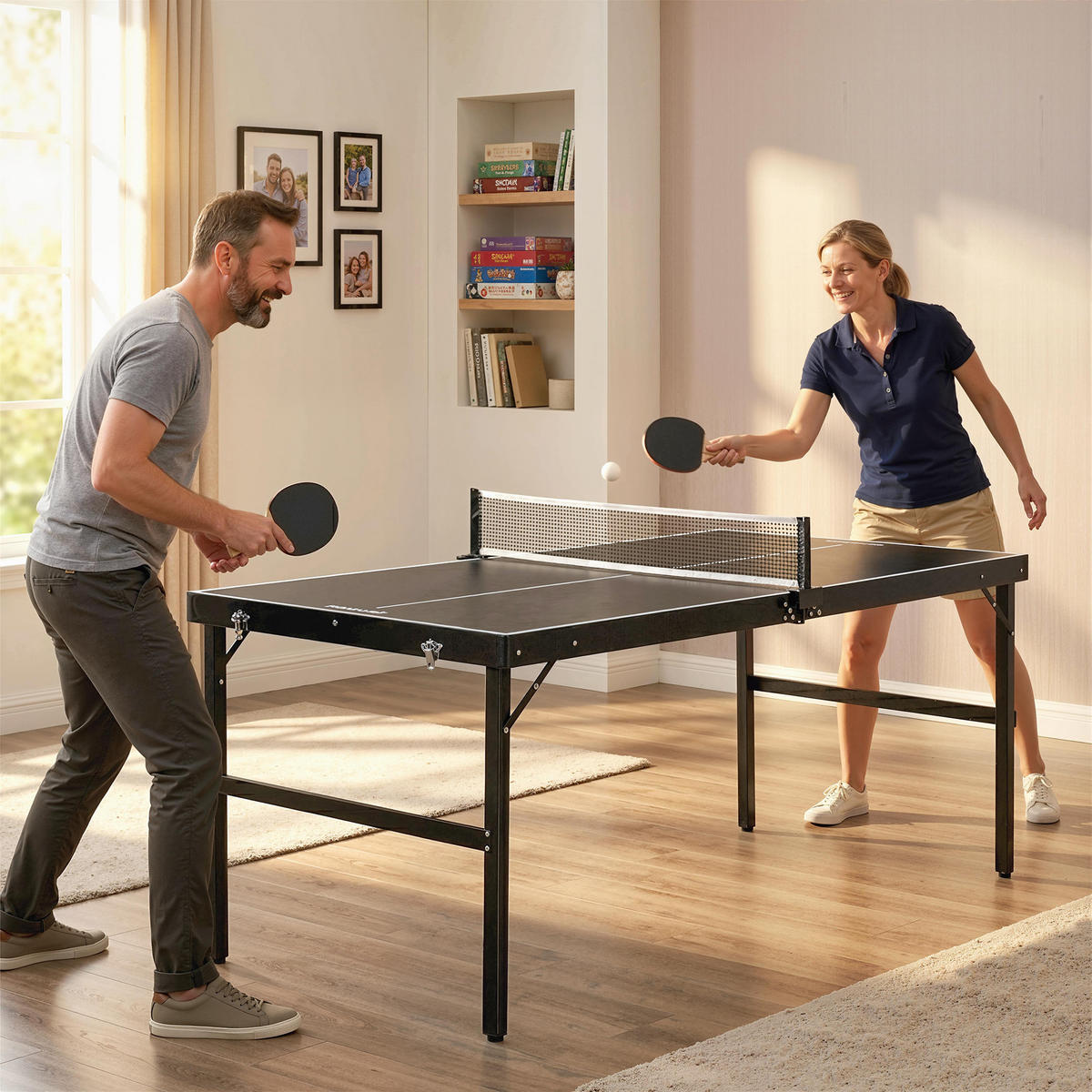 TISCHTENNISPLATTE - Schwarz, Metall (76/152cm) - SPORTNOW