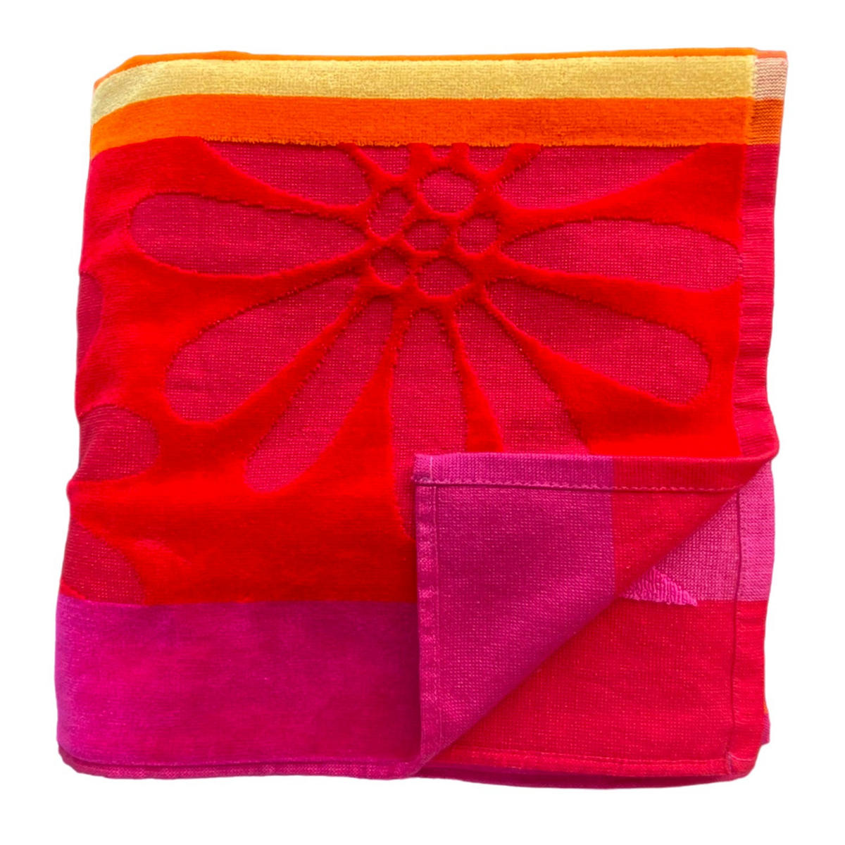 STRANDTUCH Frottee Velours Jacquard Marga 140x180 400g/m² - Orange, Textil (140/180cm) - LE COMPTOIR DE LA PLAGE