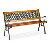 GARTENBANK - Braun, Holz/Kunststoff (125/73/52cm) - Relaxdays