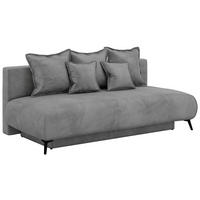 3-SITZER SOFA VIRENO - Hellgrau Velvet - Hellgrau/Schwarz, Textil/Metall (197/95/102cm) - MKS