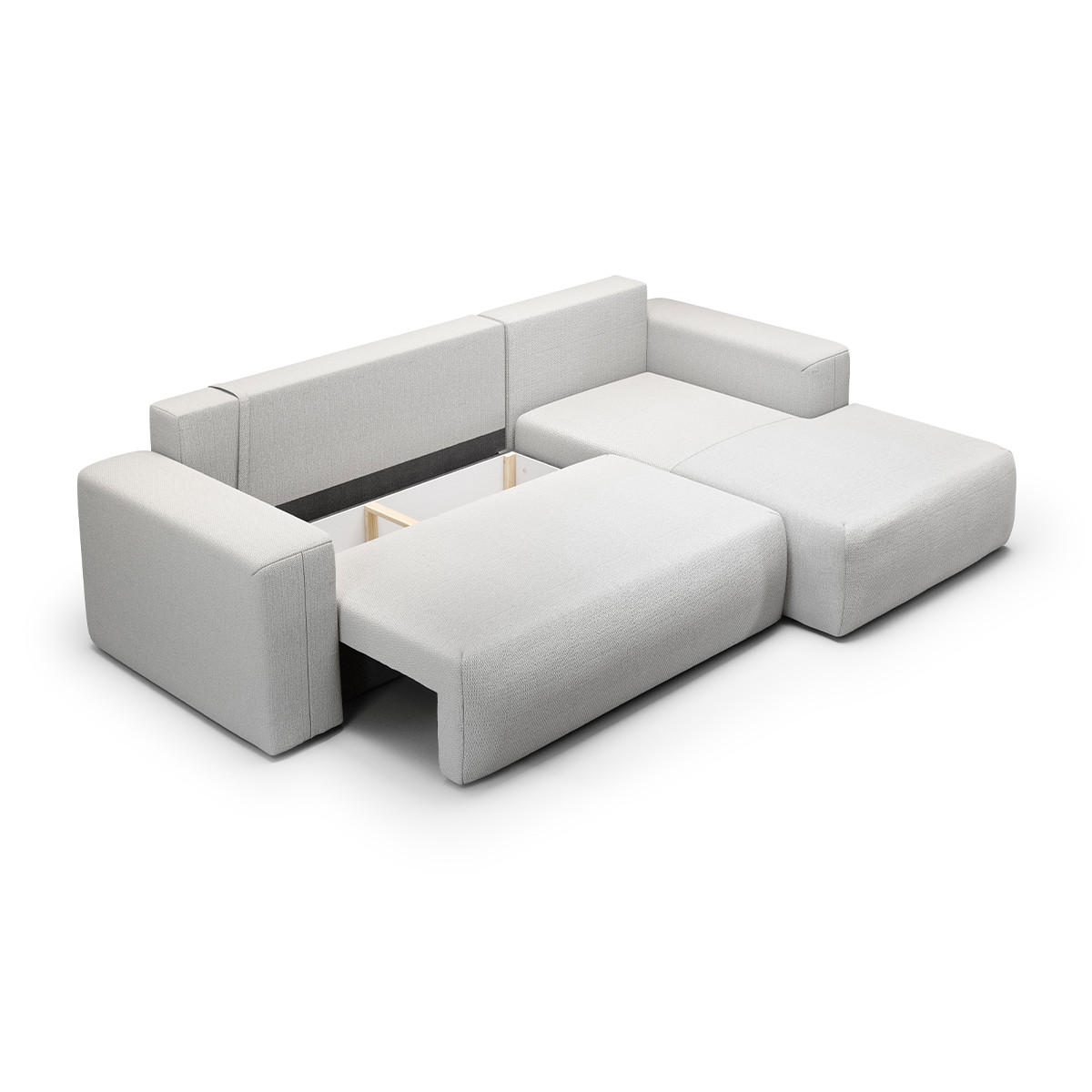 ECKSOFA Bliss 3 Sitzplätze Hellgrau - Grau, Holz (268/163cm) - Petits-meubles