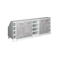 KUCHYNSKÁ SKRIŇA PRE ŠIKMÉ STRECHY R-Line betón 210 cm Súprava 5 korpusov skrine hĺbka 60 cm - sivá/biela, kompozitné drevo (210/83.8/60cm) - Vicco