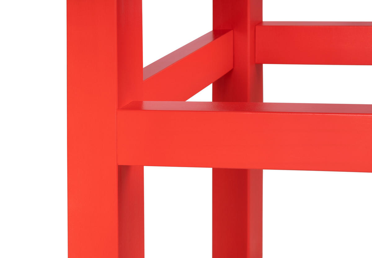 HOCKER aus massiver Kiefer, 75 cm hoch, flammenrot lackiert AXEL - Rot, Holz (33/75/33cm) - RNT By Really Nice Things