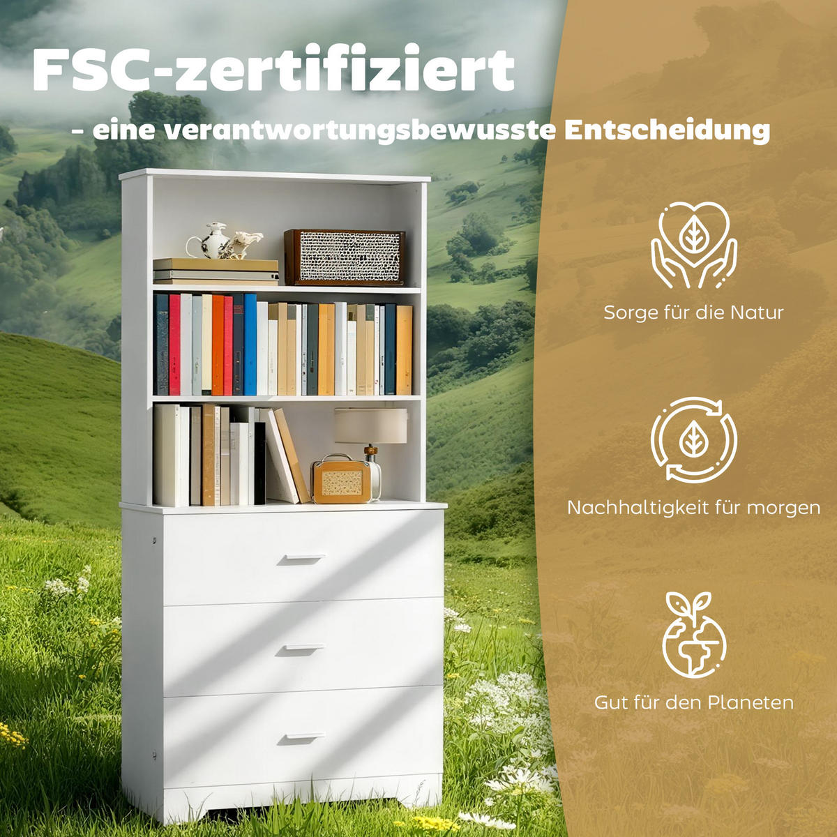 BÜCHERSCHRANK Spanplatte Weiß - Weiß, Holzwerkstoff (39.5/180/79cm) - HOMCOM