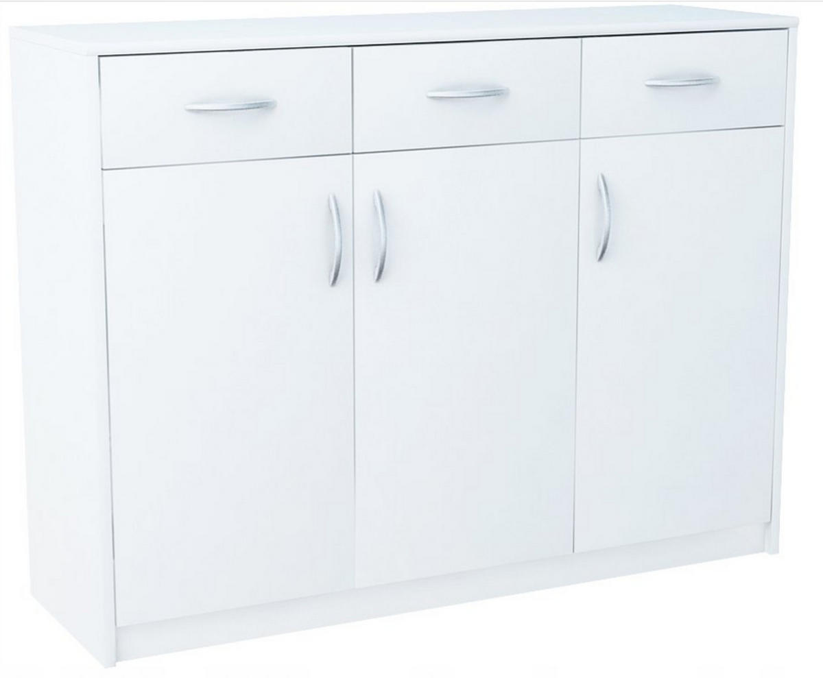 KOMMODE 3D3S Weiß 110/35/85 cm Sideboard - Weiß, Holzwerkstoff (110/85/35cm) - Matkam Möbel