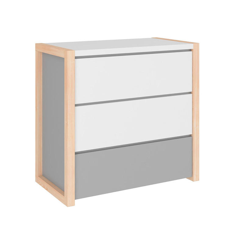 DĚTSKÁ KOMODA Bílá a šedá - bílá, kompozitní dřevo (100/86.5/50cm) - Petits-meubles