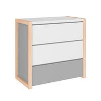 DĚTSKÁ KOMODA Bílá a šedá - bílá, kompozitní dřevo (100/86.5/50cm) - Petits-meubles