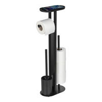 WC-STÄNDER mit Ablage für das Telefon Orea 13/23/70 cm - Schwarz, Metall (23/70/13cm) - Wenko
