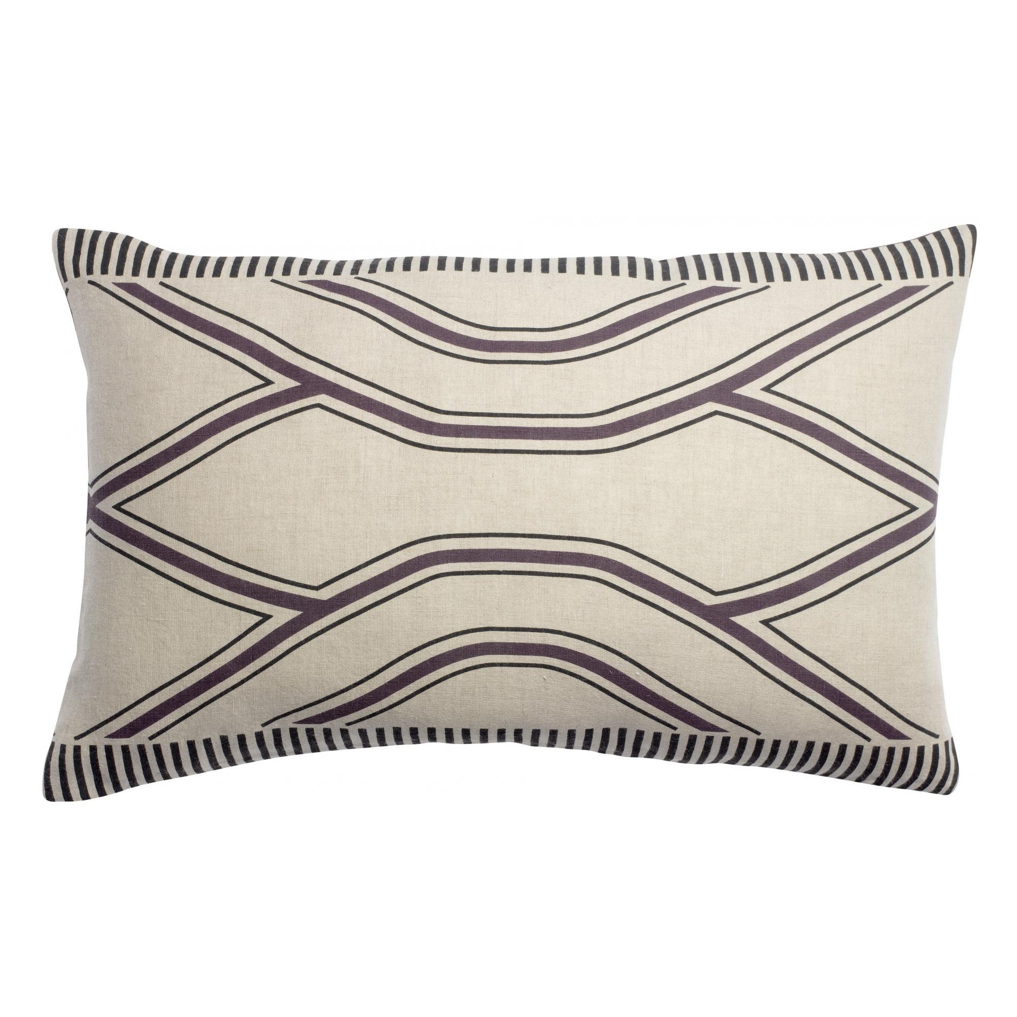 KISSEN Zeff Johan raisin 40 x 65 cm - Violett, Textil (40/65cm) - Vivaraise