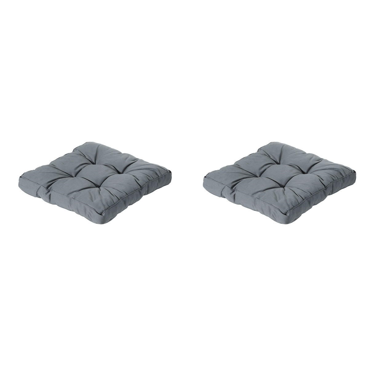 SITZKISSEN Rippe 60/60 cm 2er-Set - Grau, Textil (60/8/60cm) - Madison