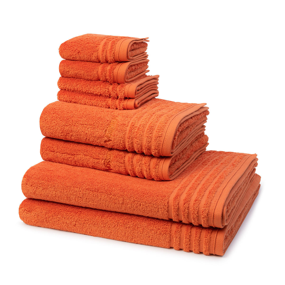FROTTIERSET Vienna Style Supersoft 8-teilig - Orange, Textil (50/100cm) - Vossen
