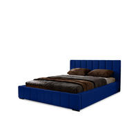 POLSTERBETT Nero 120x200 cm, Doppelbett mit Bettkasten und Lattenrost aus Holz, Velourstoff: Dunkelblau - Dunkelblau, Holz/Kunststoff (120/200cm) - Marpur