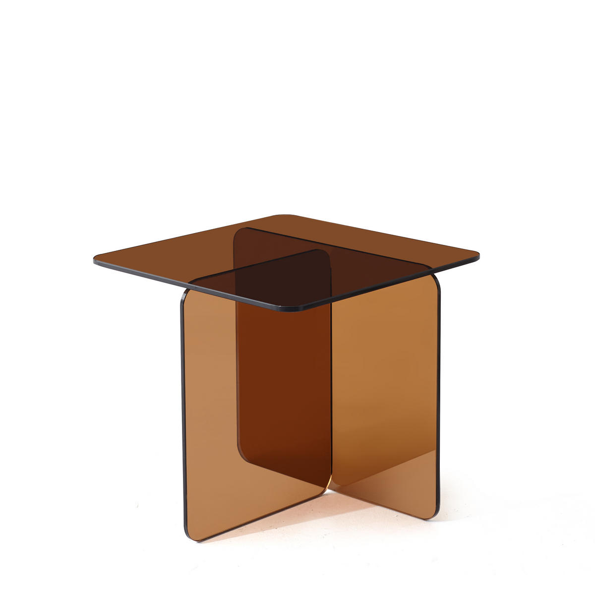 BEISTELLTISCH Braun 45/45/51 cm aus Glas - Braun, Glas (45/45/51cm) - PANGIVO