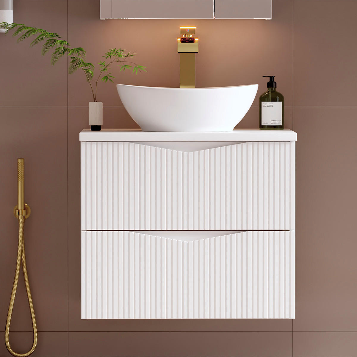 WASCHTISCHUNTERSCHRANK 60.6cm Tao Weiß - Weiß, Holzwerkstoff (60.6/52.2/46.5cm) - Petits-meubles