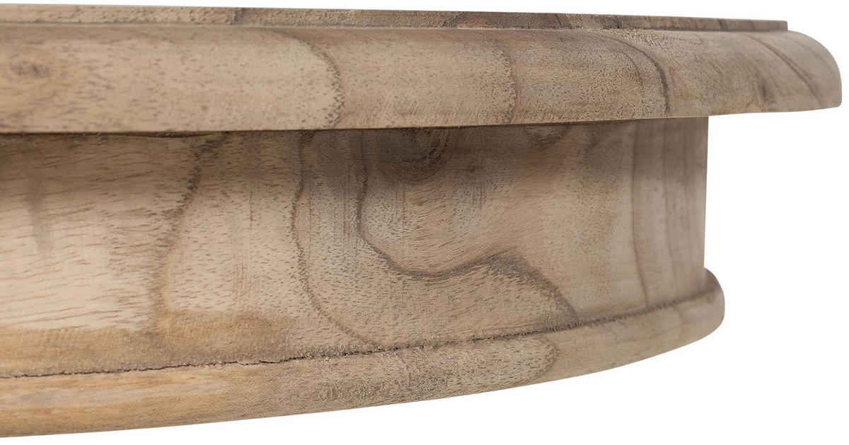 BEISTELLTISCH rund 50 cm Holz Natura - Eukalyptusholzfarben, Holz (50/50/64cm) - CLP