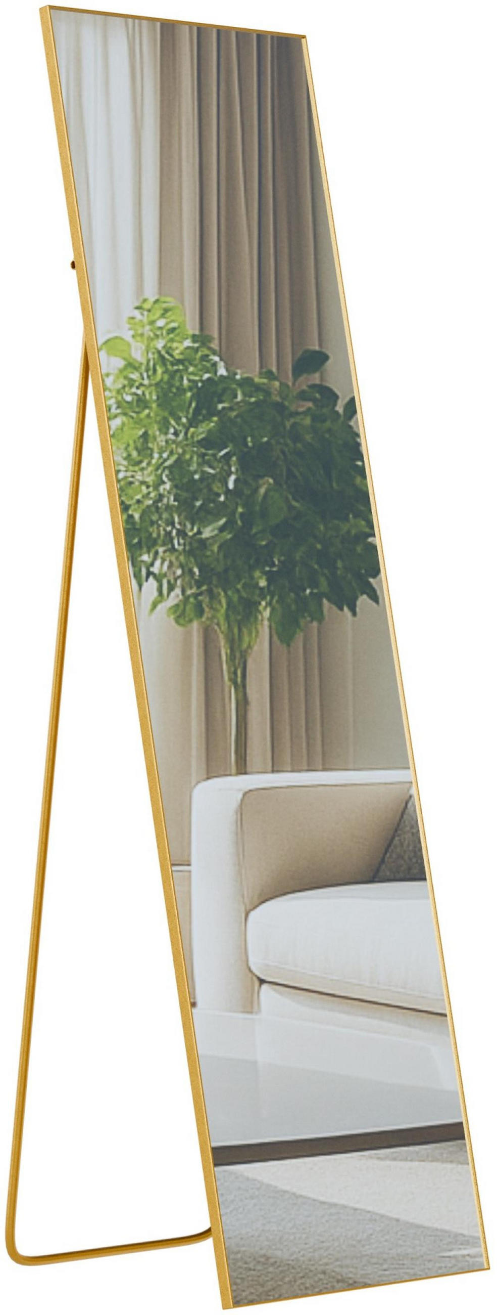 STANDSPIEGEL eckig 40/3/140 cm Glas Gold Glanz - Goldfarben, Glas (40/140/3cm) - CLP