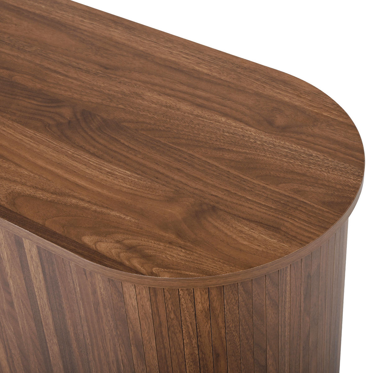 KOMMODE 140/40/79,5 cm aus MDF mit 3D-Maserung und abgerundeten Ecken Nussbaum - Nussbaumfarben, Holzwerkstoff (140/79.5/40cm) - Modenvie