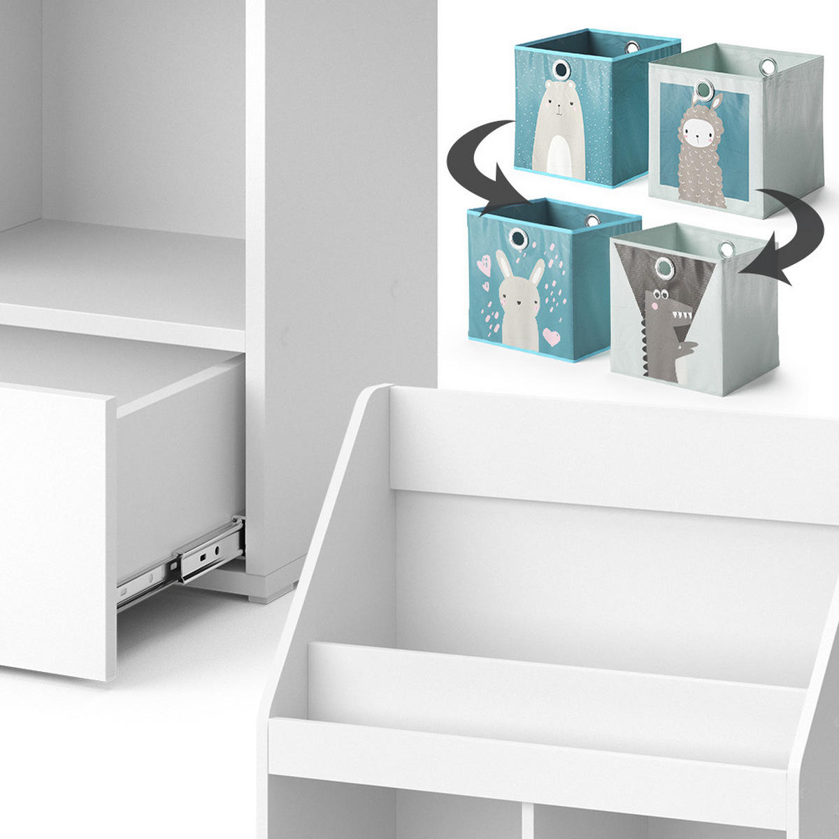 DĚTSKÁ POLIČKA Luigi Bílá - bílá, kompozitní dřevo (72/96.2/31.2cm) - Vicco