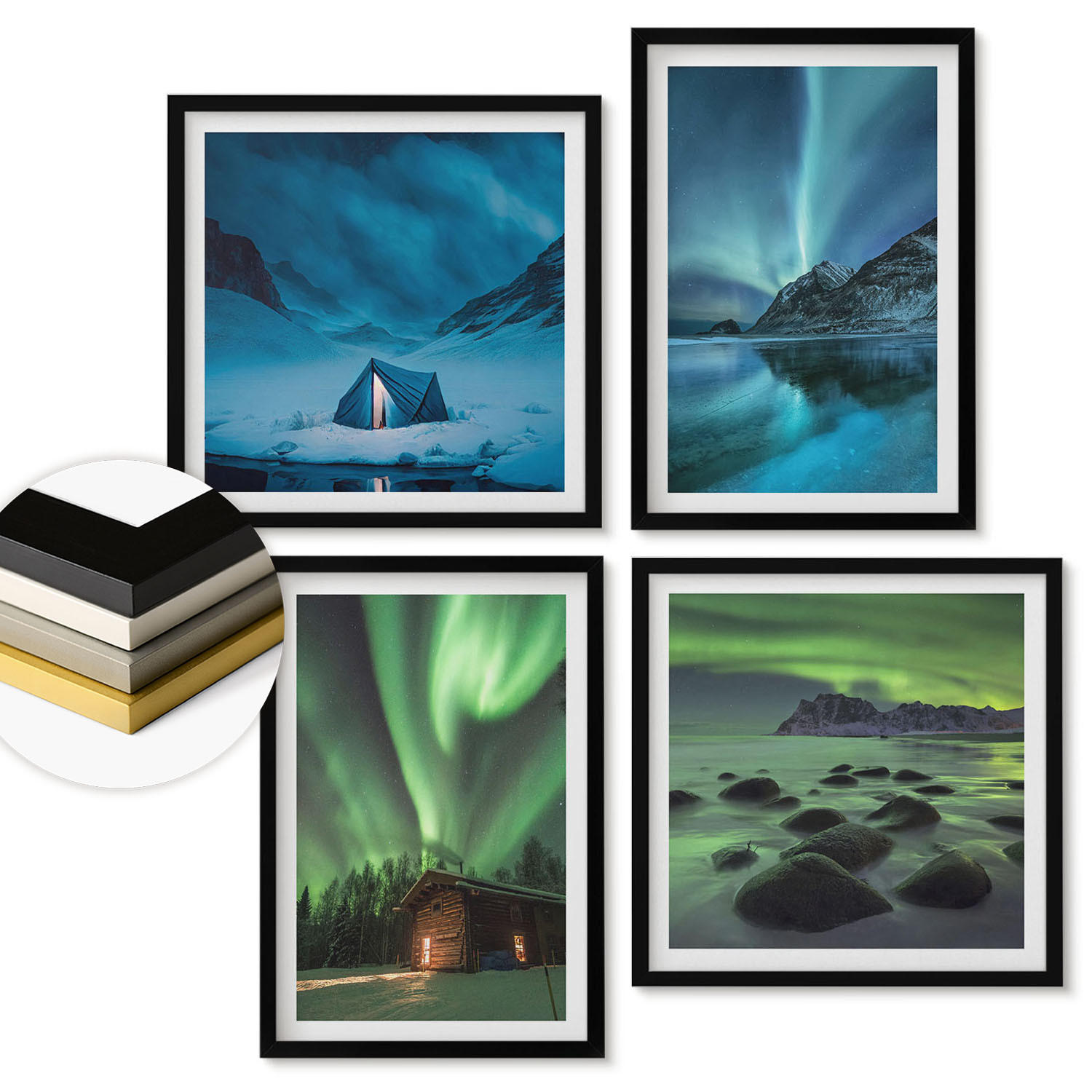 ArtPrintCave Wandbilder Schwarz 50x50 cm