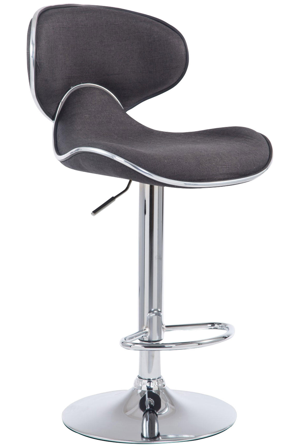 BARHOCKER Stoff dunkelgrau - Chromfarben/Dunkelgrau, Textil/Metall (46/88/49cm) - CLP