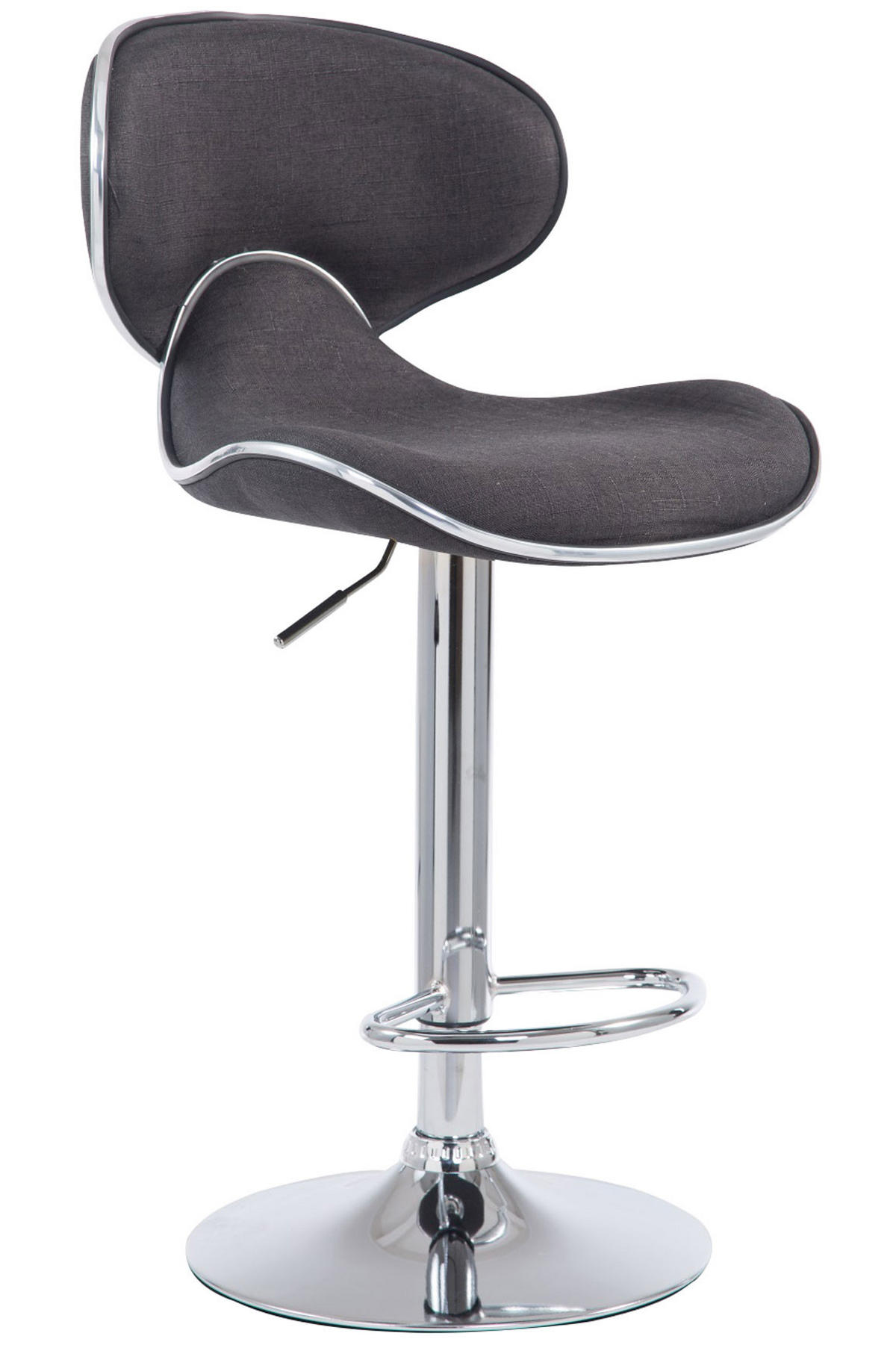 BARHOCKER Stoff dunkelgrau - Chromfarben/Dunkelgrau, Textil/Metall (46/88/49cm) - CLP