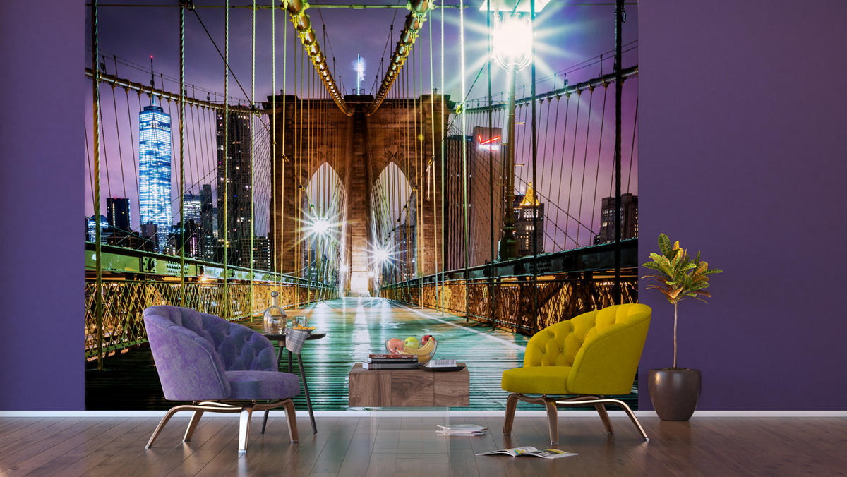 FOTOTAPETE Brooklyn Bridge New York 375 x 270 cm - Multicolor, Papier (375/270cm) - Sanders & Sanders