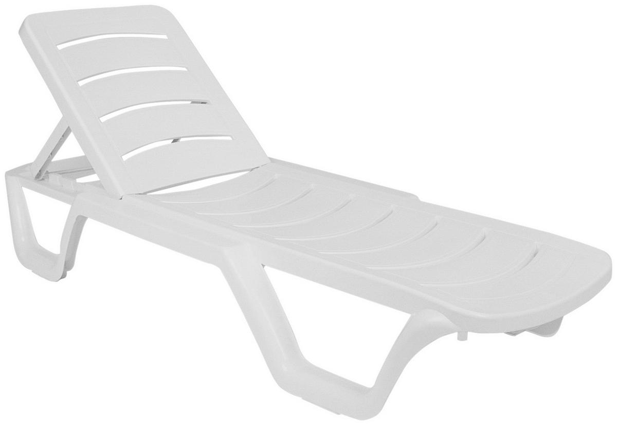 GARTENLIEGE Kunststoff weiß - Weiß, Kunststoff (54/30/187cm) - CLP