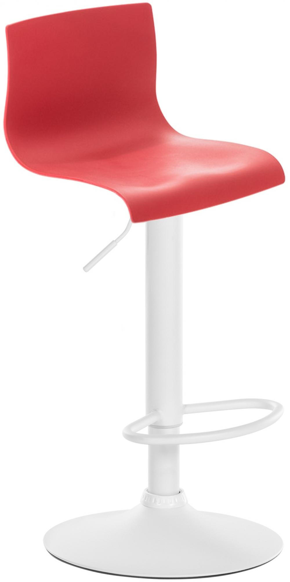 BARHOCKER Kunststoff rot - Rot/Weiß, Kunststoff/Metall (39/84/36cm) - CLP