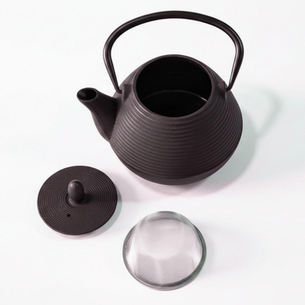 TEEKANNE Gusseisen Yuki 1000 ml - Schwarz, Metall (1L) - AROMELIO