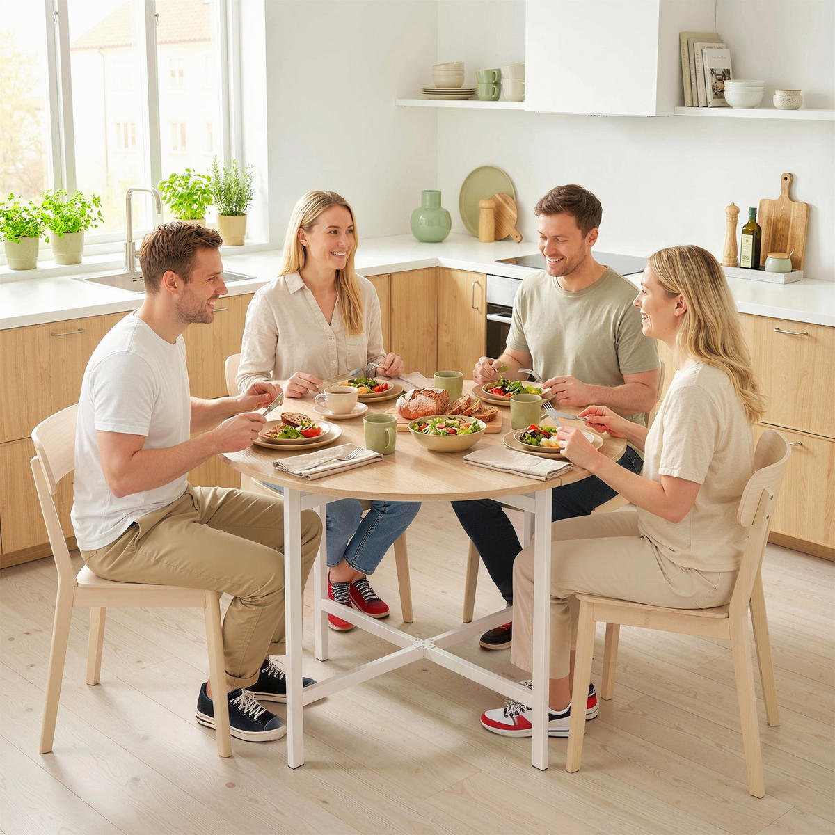 ESSTISCH Naturholz 1 Stück - Beige, Naturmaterialien (80/80/76cm) - GiPP