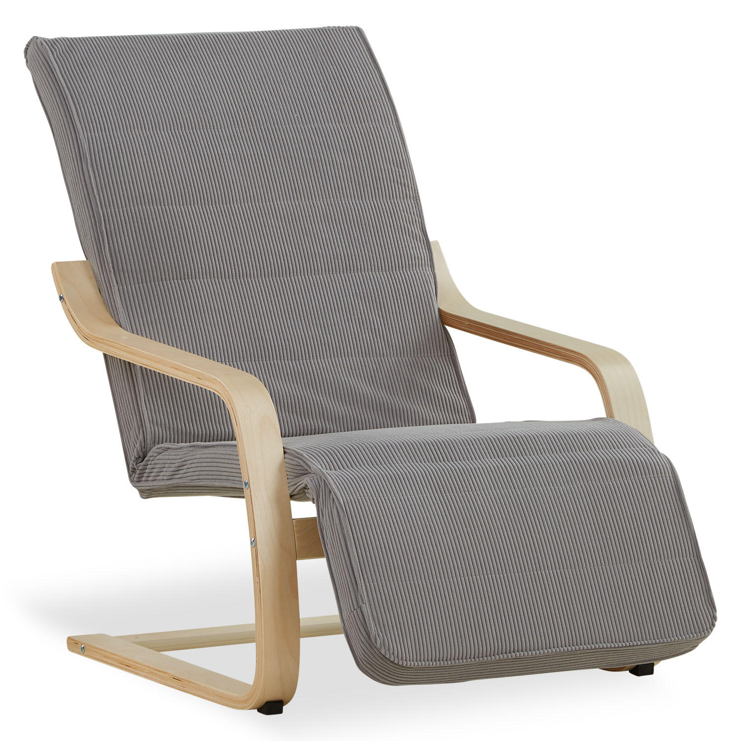 RELAXSESSEL Stoffbezug Grau, Fußstütze - Grau, Textil (66/94/62cm) - Homestyle4u