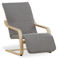 RELAXSESSEL Stoffbezug Grau, Fußstütze - Grau, Textil (66/94/62cm) - Homestyle4u