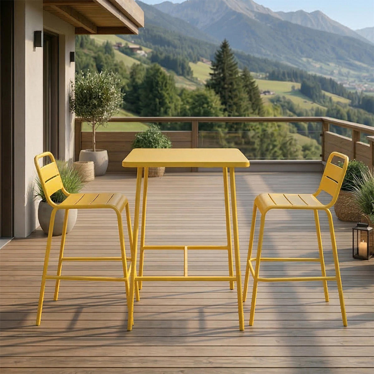 GARTENMÖBEL Bergame Gelb - Gelb, Metall - Concept Usine