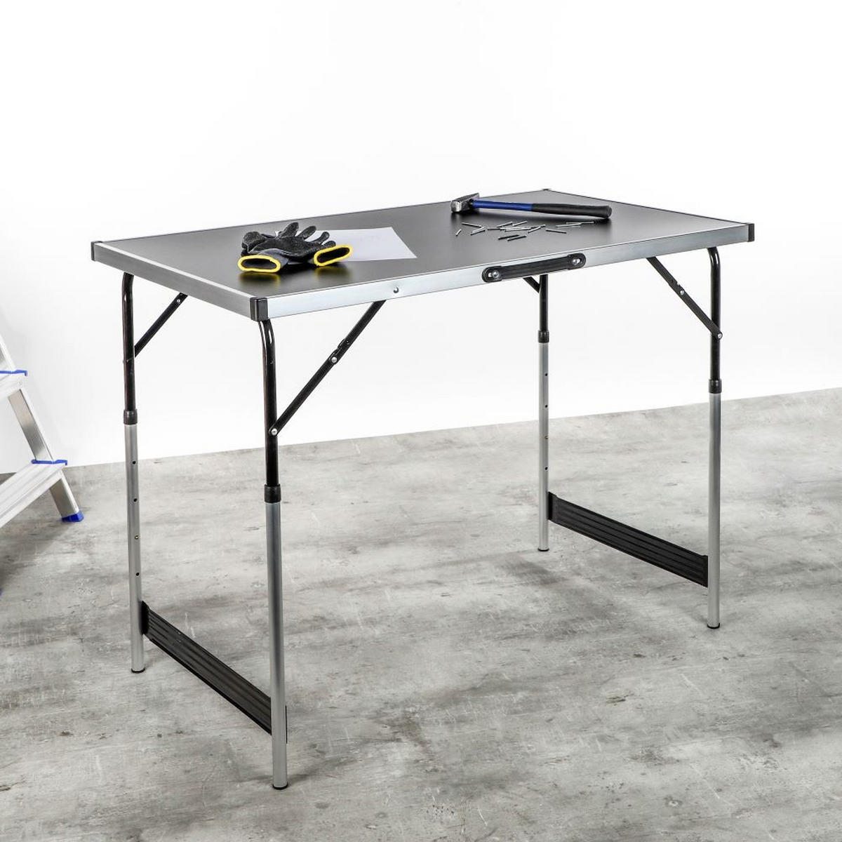 UNIVERSALTISCH, Campingtisch, Maße 100 x 60 cm - Transparent, Metall (100/60/60cm)
