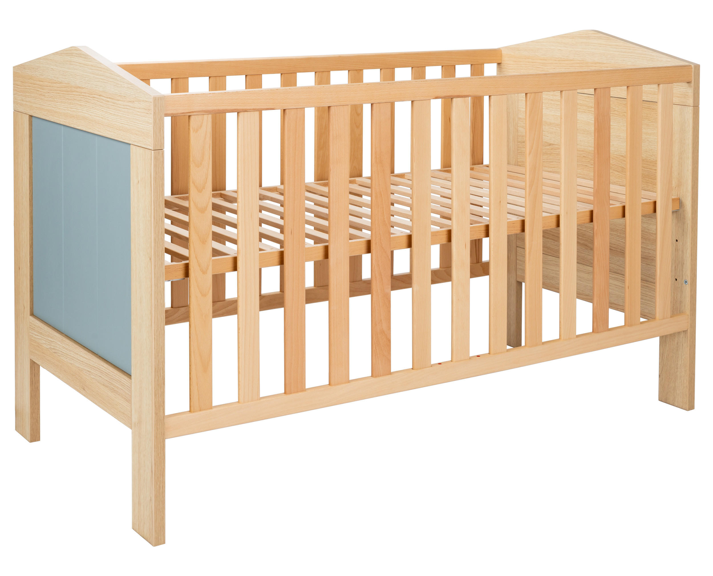 BABYBETT Roofy - Eichefarben/Salbeigrün, Holz/Holzwerkstoff - arthur berndt