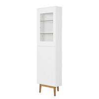 ECKVITRINE - Weiß / Eiche - Eichefarben/Weiß, Holzwerkstoff (55/190/48cm) - home24