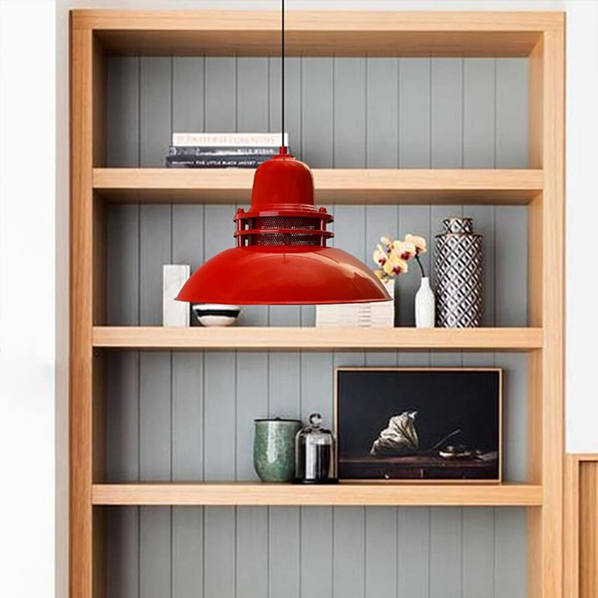 PENDELLEUCHTE Leuchtturm 34/24 - Rot, Metall (34/34/24cm) - Bamyum