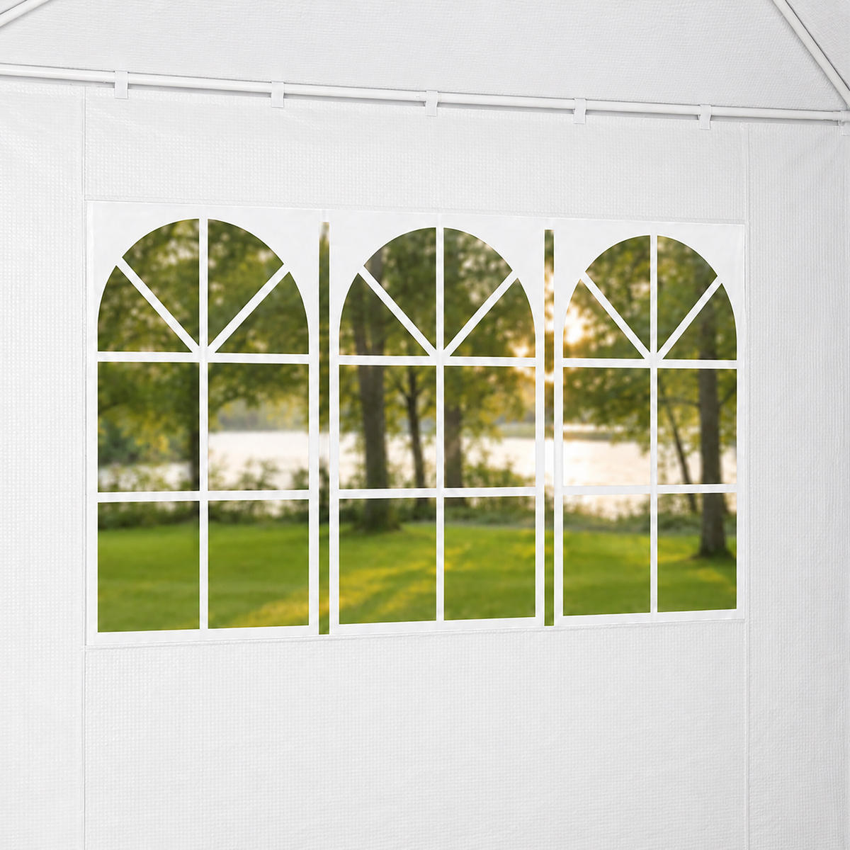 SEITENWAND Weiß 2er-Set - Weiß, Kunststoff (290/190/0.5cm) - Relaxdays