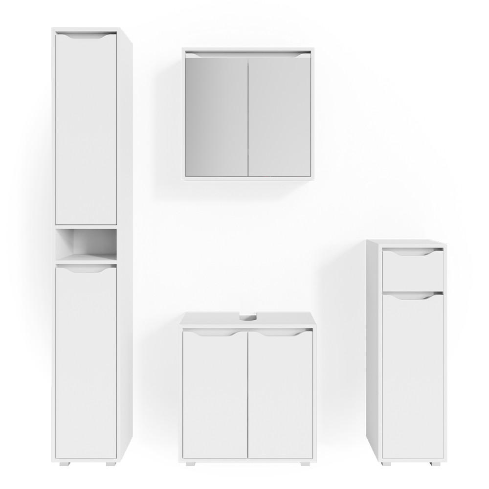 BADMÖBEL-SET Ruben Weiß 4 Teile - Weiß, Holzwerkstoff (60/62/30cm) - Vicco