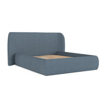 POLSTERBETT Bellano mit Stauraum 160/200 cm Blau im Bubble Stoff - Blau/Schwarz, Holz/Holzwerkstoff (160/200cm) - AltaBeds
