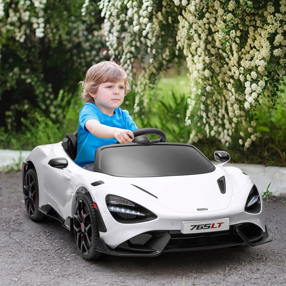 KINDER-ELEKTROAUTO mit Flügeltüren, fernsteuerbar, mit sanftem Antrieb und LED-Lichtern, Weiß - Weiß, Kunststoff/Metall (113/68/44cm) - AIYAPLAY