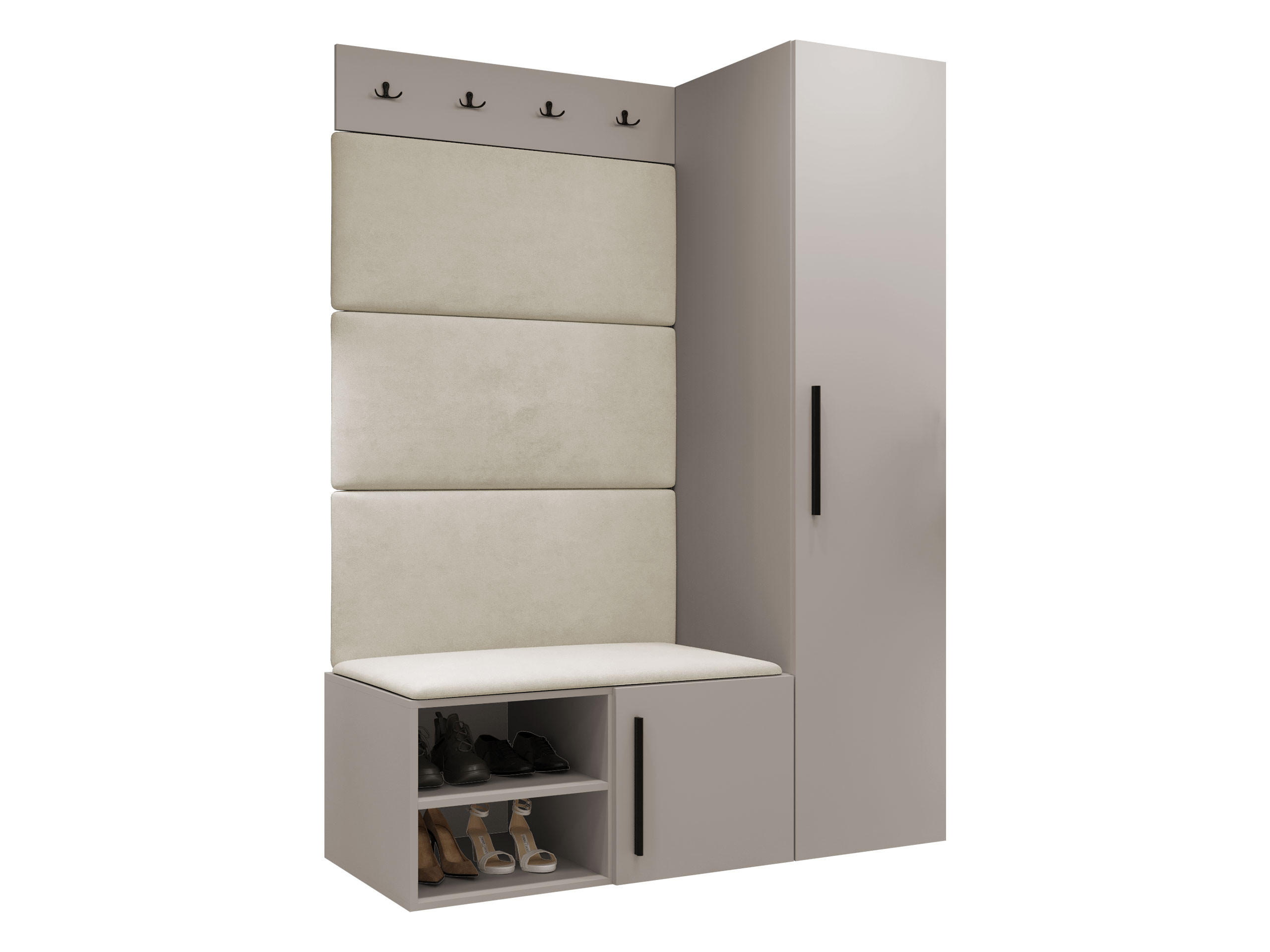 GARDEROBEN-SET Medi II - Kaschmir/Beige, Holzwerkstoff/Kunststoff (40/191/50cm) - MIRJAN24