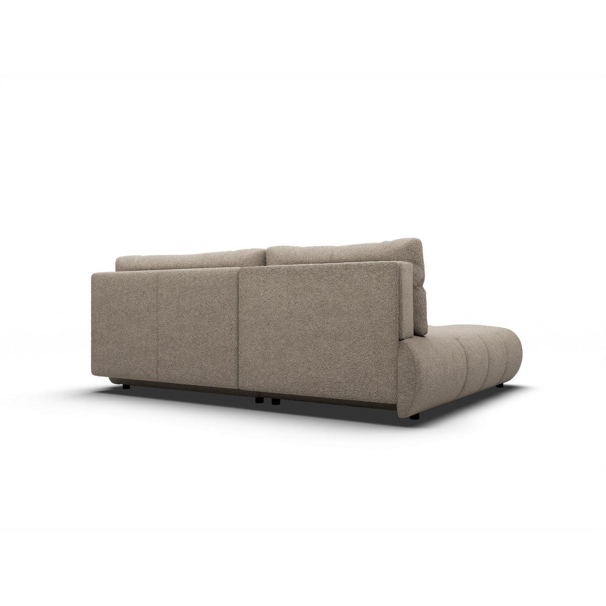 ECKSOFA CORSO L-S Grau Boucle-Stoff mit Schlaffunktion - Grau, Holz (230/177cm) - MASSENO