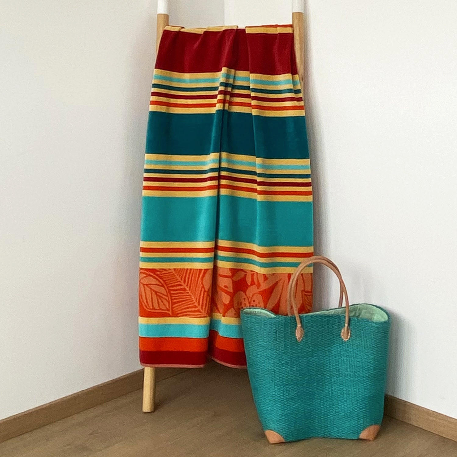 STRANDTUCH Frottee Velours Jacquard Ziseliert Zebrina 90x170 340g/m² - Multicolor, Textil (90/170cm) - LE COMPTOIR DE LA PLAGE