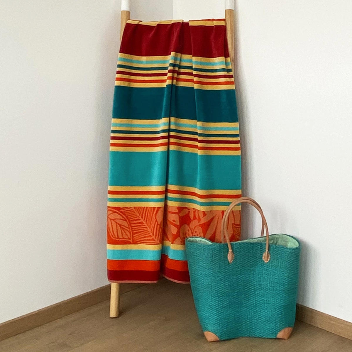 STRANDTUCH Frottee Velours Jacquard Ziseliert Zebrina 90x170 340g/m² - Multicolor, Textil (90/170cm) - LE COMPTOIR DE LA PLAGE