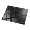TISCHPLATTE 80x60 cm Marmoriert mit Aderung - Hellgrau/Schwarz, Glas (80/60/0.4cm) - TULUP